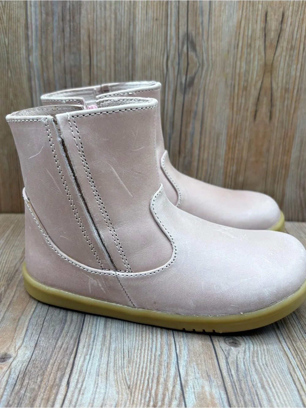 Bobux I-Walk Toddlers Leather Side Zip Boots Pink EU 25